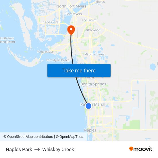 Naples Park to Whiskey Creek map