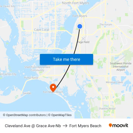Cleveland Ave @ Grace Ave-Nb to Fort Myers Beach map