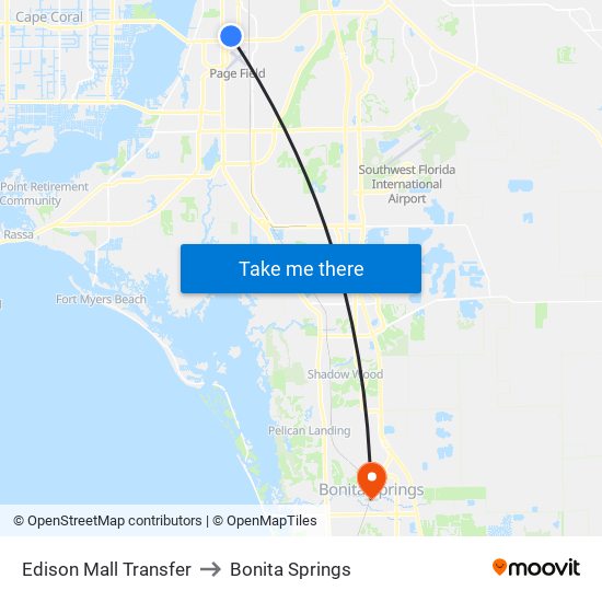 Edison Mall Transfer to Bonita Springs map