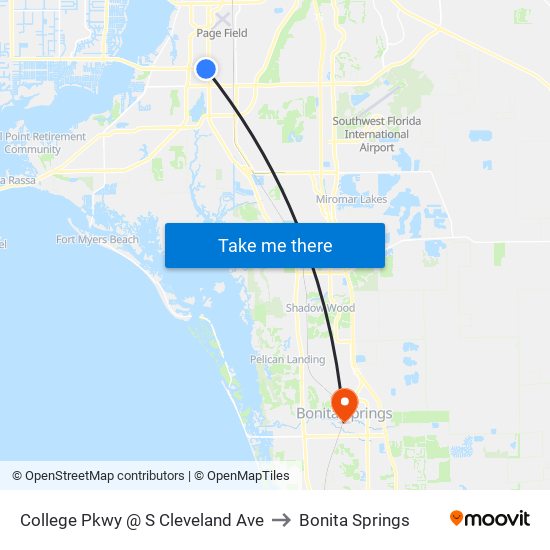 College Pkwy @ S Cleveland Ave to Bonita Springs map