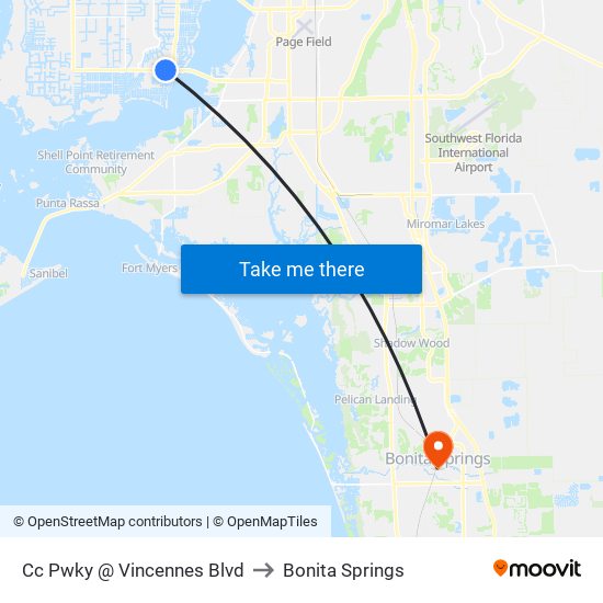 Cc Pwky @ Vincennes Blvd to Bonita Springs map