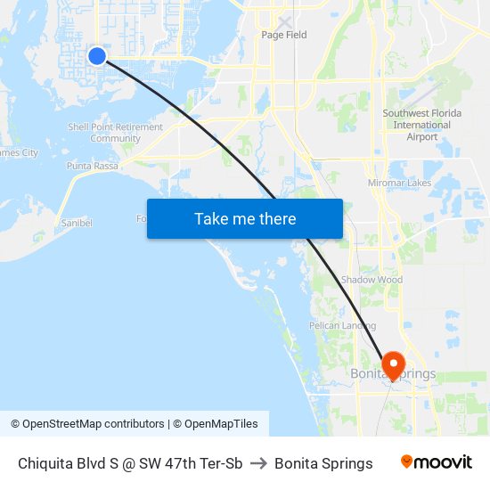 Chiquita Blvd S @ SW 47th Ter-Sb to Bonita Springs map