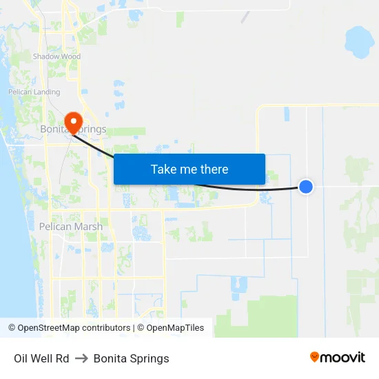 Oil Well Rd to Bonita Springs map