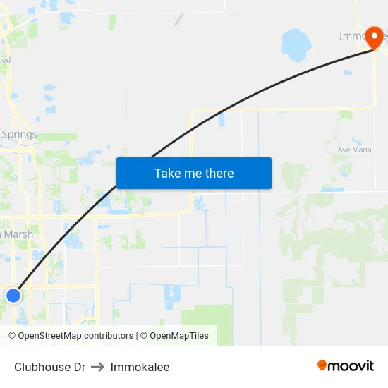 Clubhouse Dr to Immokalee map