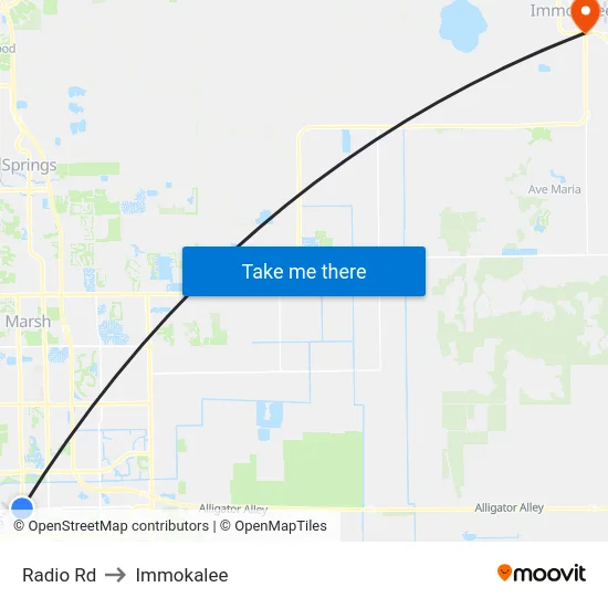 Radio Rd to Immokalee map