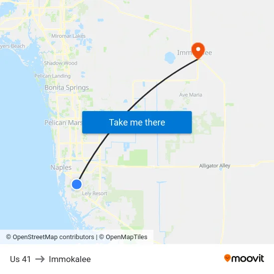 Us 41 to Immokalee map