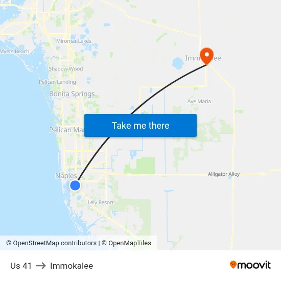 Us 41 to Immokalee map