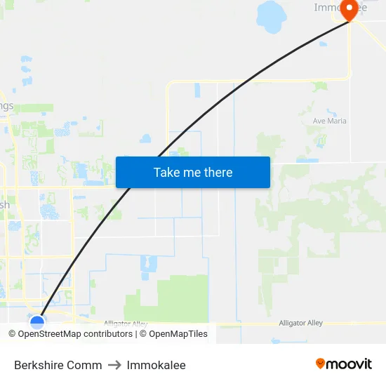 Berkshire Comm to Immokalee map