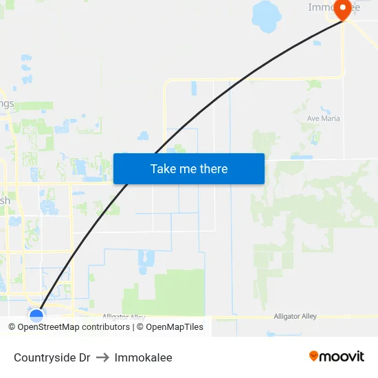 Countryside Dr to Immokalee map