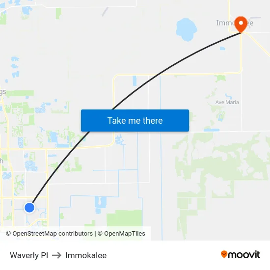 Waverly Pl to Immokalee map