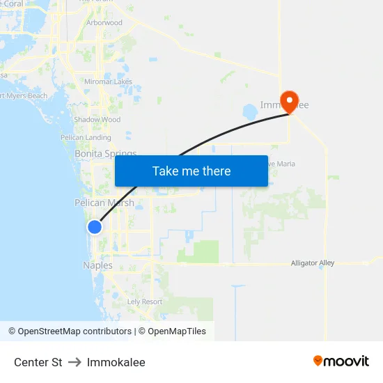 Center St to Immokalee map