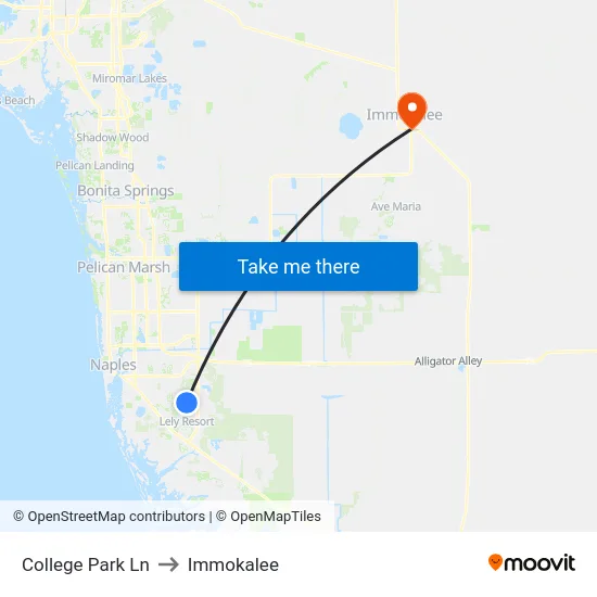 College Park Ln to Immokalee map