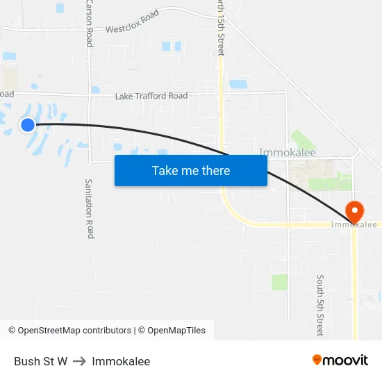 Bush St W to Immokalee map