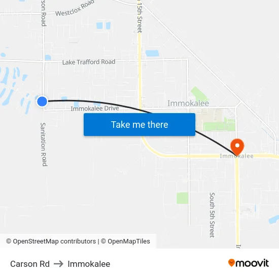 Carson Rd to Immokalee map
