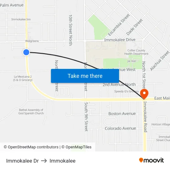 Immokalee Dr to Immokalee map