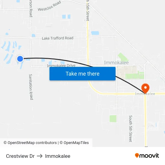 Crestview Dr to Immokalee map