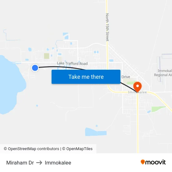 Miraham Dr to Immokalee map