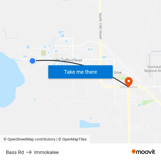 Bass Rd to Immokalee map