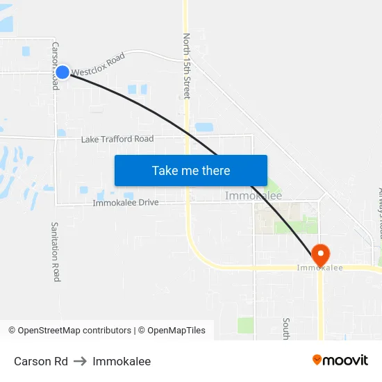 Carson Rd to Immokalee map