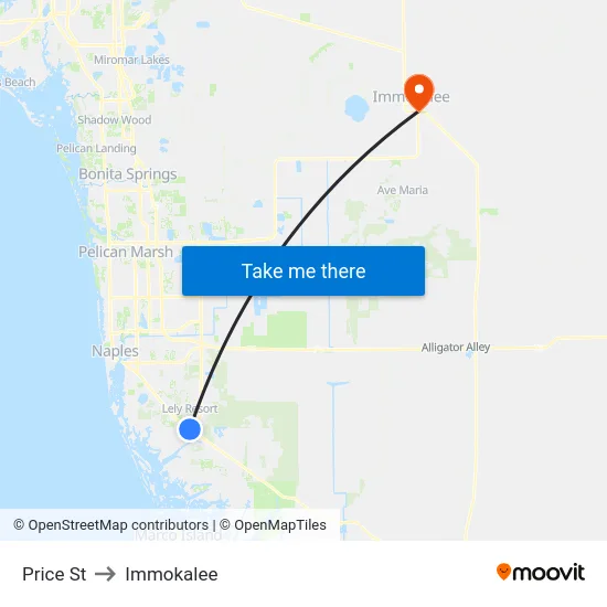 Price St to Immokalee map