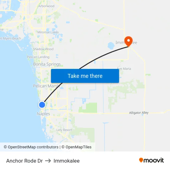 Anchor Rode Dr to Immokalee map