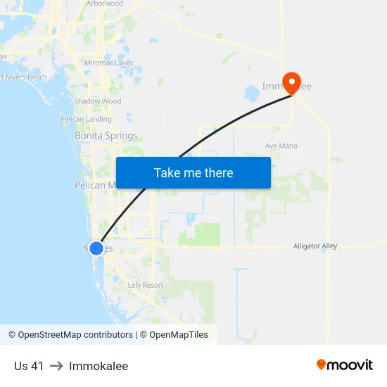 Us 41 to Immokalee map