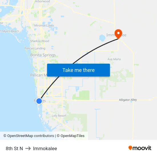 8th St N to Immokalee map