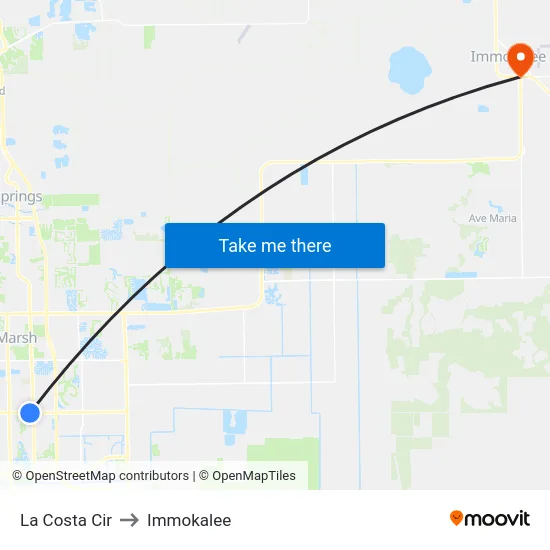 La Costa Cir to Immokalee map