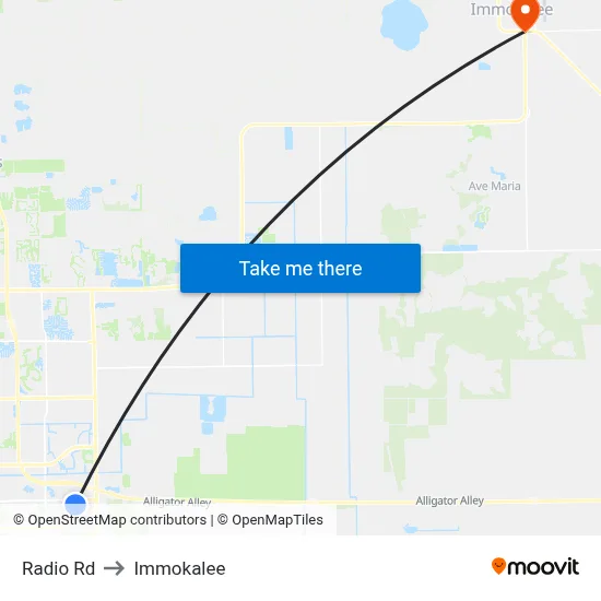 Radio Rd to Immokalee map
