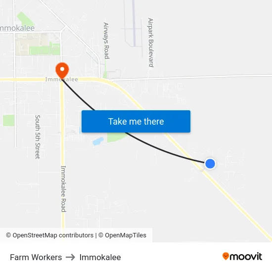 Farm Workers to Immokalee map