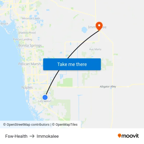 Fsw-Health to Immokalee map