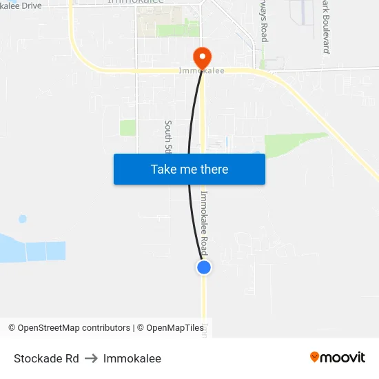 Stockade Rd to Immokalee map