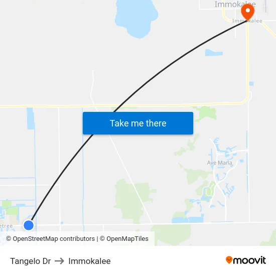 Tangelo Dr to Immokalee map