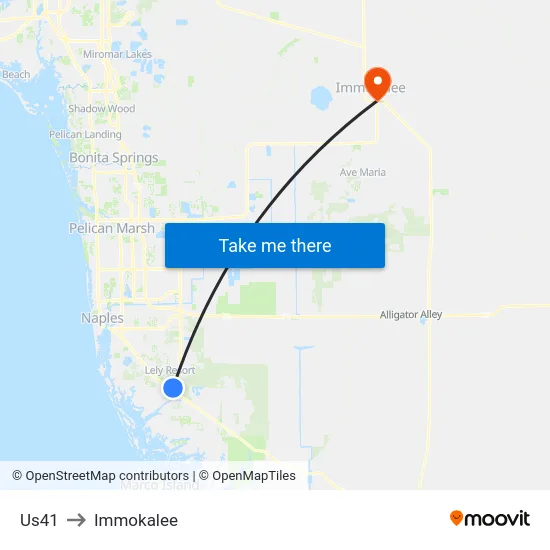 Us41 to Immokalee map