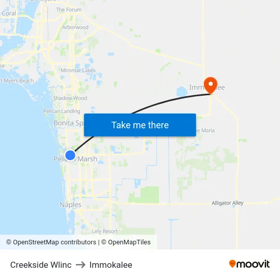 Creekside Wlinc to Immokalee map