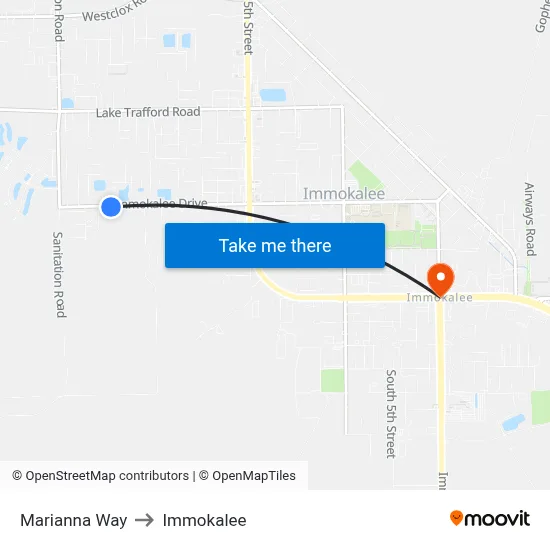 Marianna Way to Immokalee map