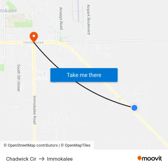 Chadwick Cir to Immokalee map