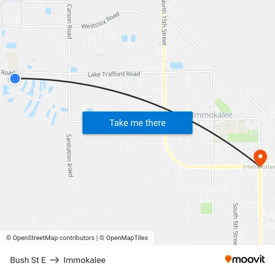 Bush St E to Immokalee map