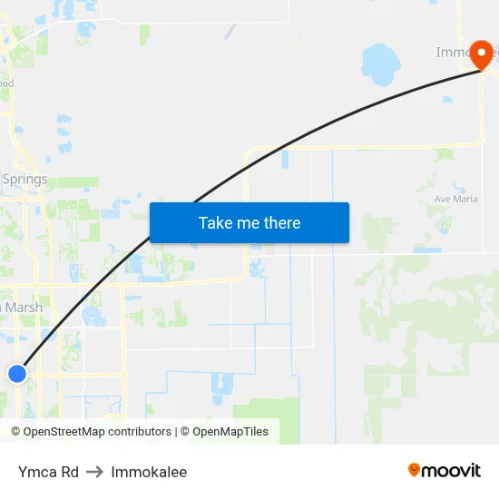Ymca Rd to Immokalee map