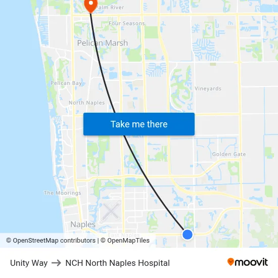Unity Way to NCH North Naples Hospital map