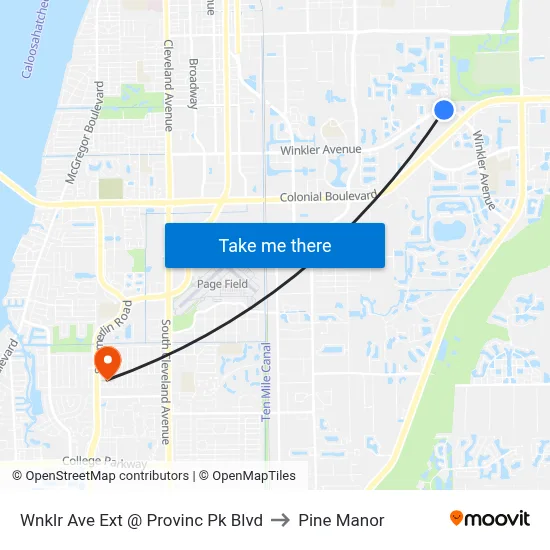 Wnklr Ave Ext @ Provinc Pk Blvd to Pine Manor map