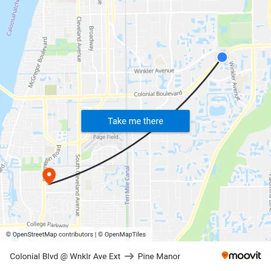 Colonial Blvd @ Wnklr Ave Ext to Pine Manor map