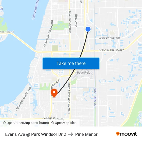Evans Ave @ Park Windsor Dr 2 to Pine Manor map
