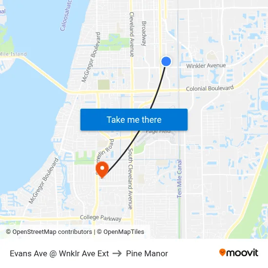 Evans Ave @ Wnklr Ave Ext to Pine Manor map
