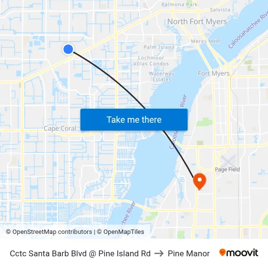 Cctc Santa Barb Blvd @ Pine Island Rd to Pine Manor map