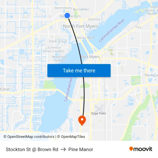 Stockton St @ Brown Rd to Pine Manor map