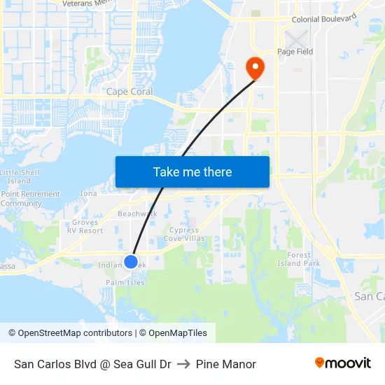 San Carlos Blvd @ Sea Gull Dr to Pine Manor map
