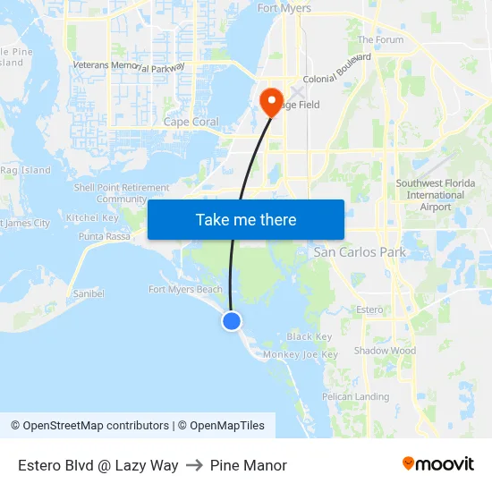 Estero Blvd @ Lazy Way to Pine Manor map