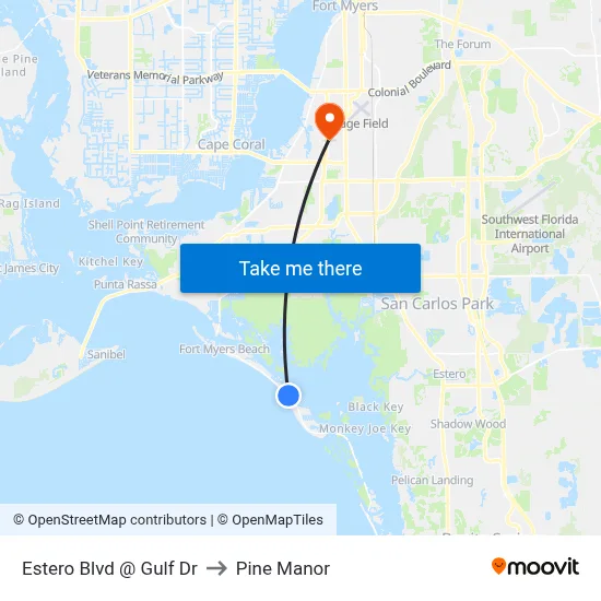 Estero Blvd @ Gulf Dr to Pine Manor map