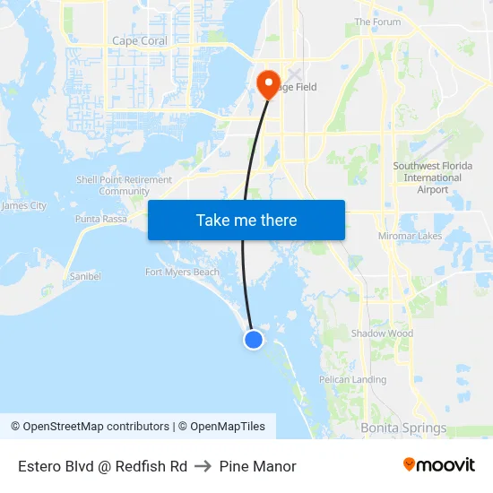 Estero Blvd @ Redfish Rd to Pine Manor map
